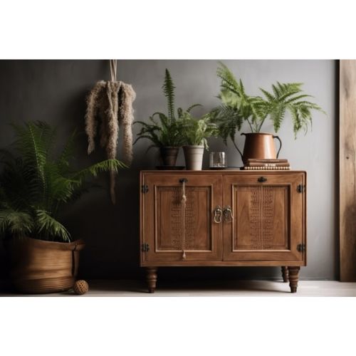 TaylorFam Small Wood Decorative Cabinet
